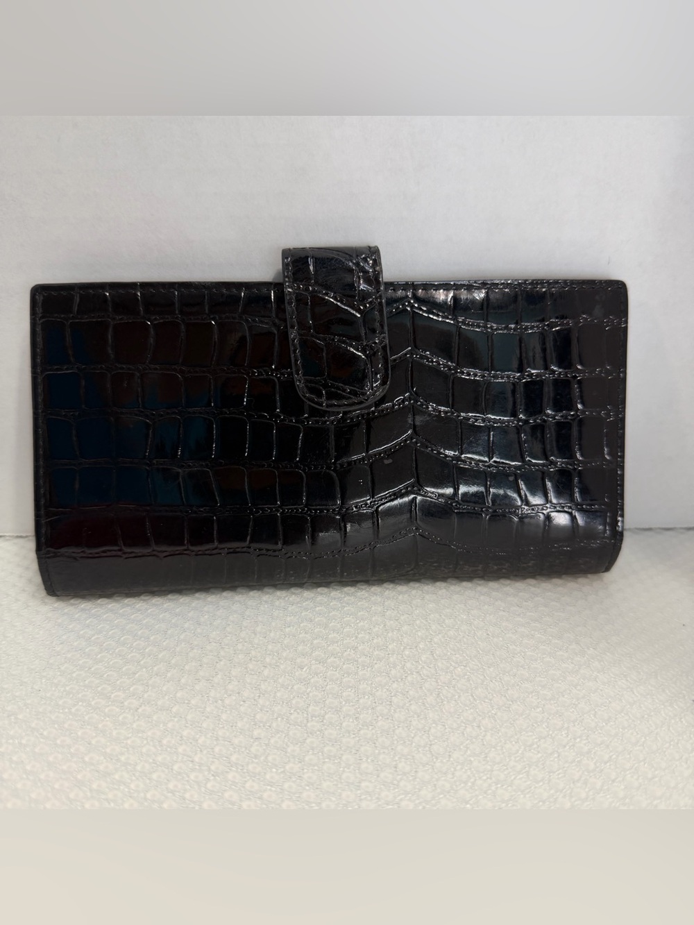 Tusk Black Croc-Embossed Leather Wallet